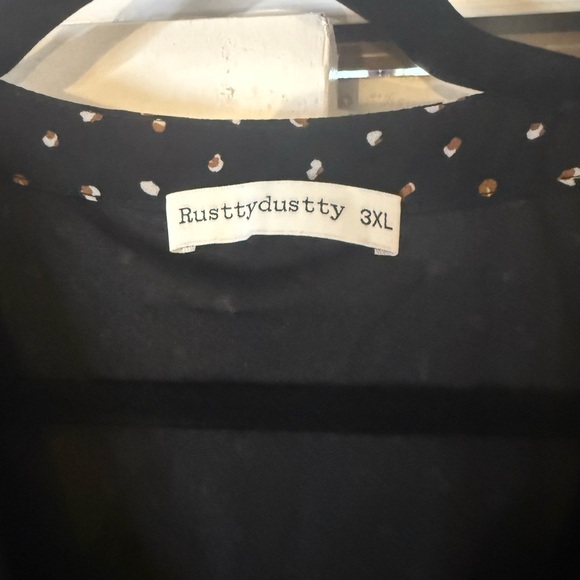 Rustydusty Black Polka Dot Maxi Dress Fall Embroidered Boho - Picture 8 of 9